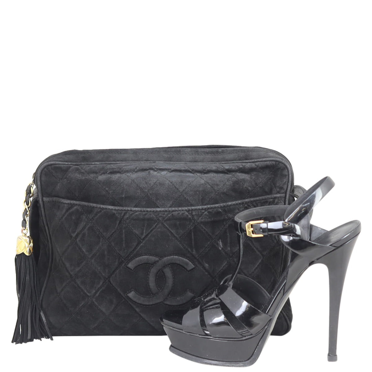Chanel Suede CC Camera Bag Shoe
