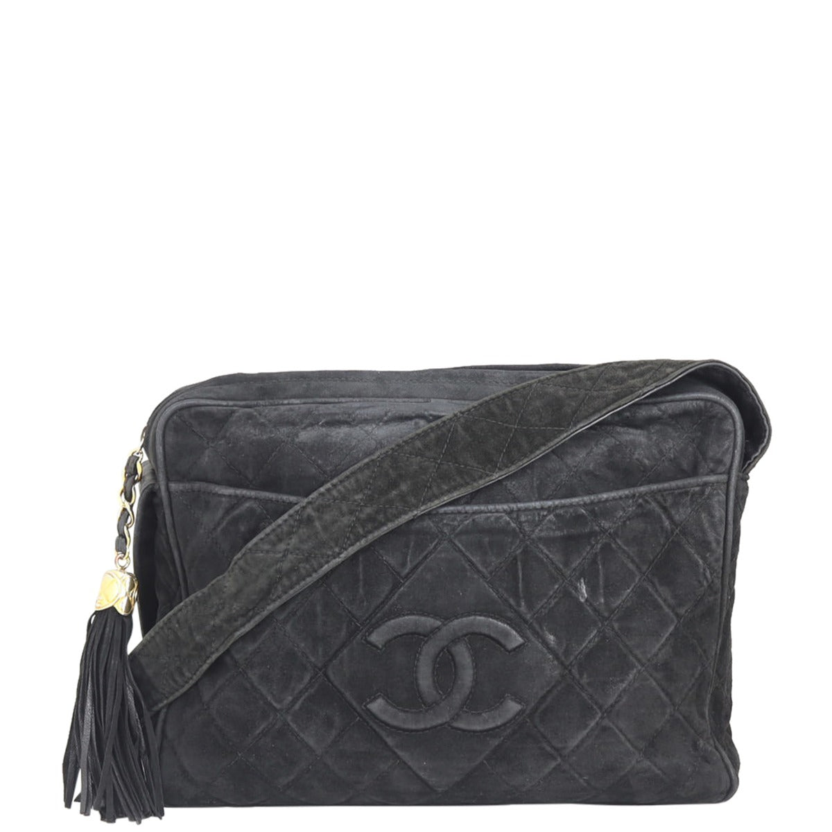 Chanel Suede CC Camera Bag Front
