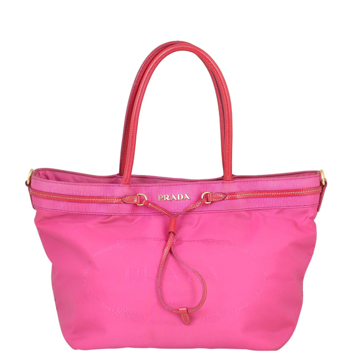 Prada Tessuto Jacquard Tote Front
