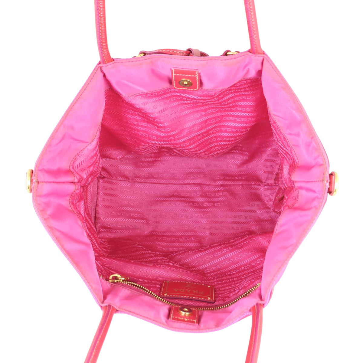 Prada Tessuto Jacquard Tote Whole interior
