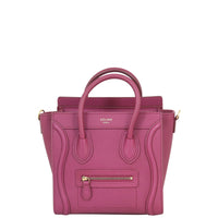 Celine Nano Luggage Tote - plum Front

