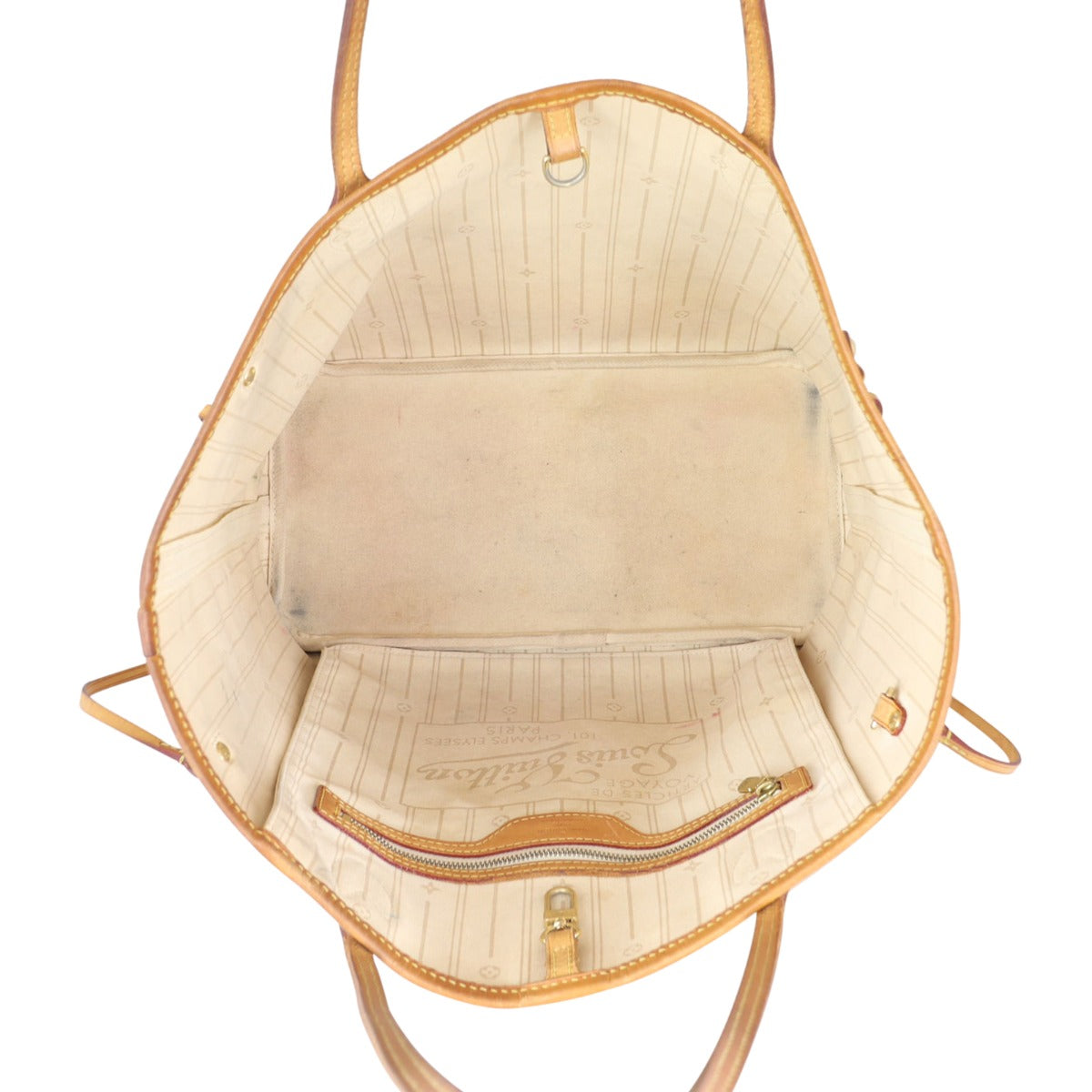 Louis Vuitton Neverfull MM Damier Azur Whole interior
