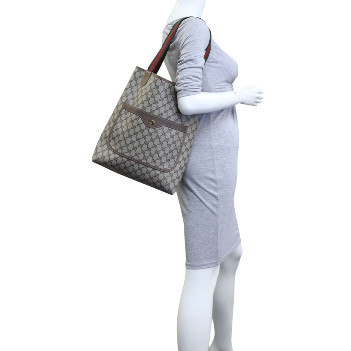 Gucci GG Web Sherry Line Tote Mannequin
