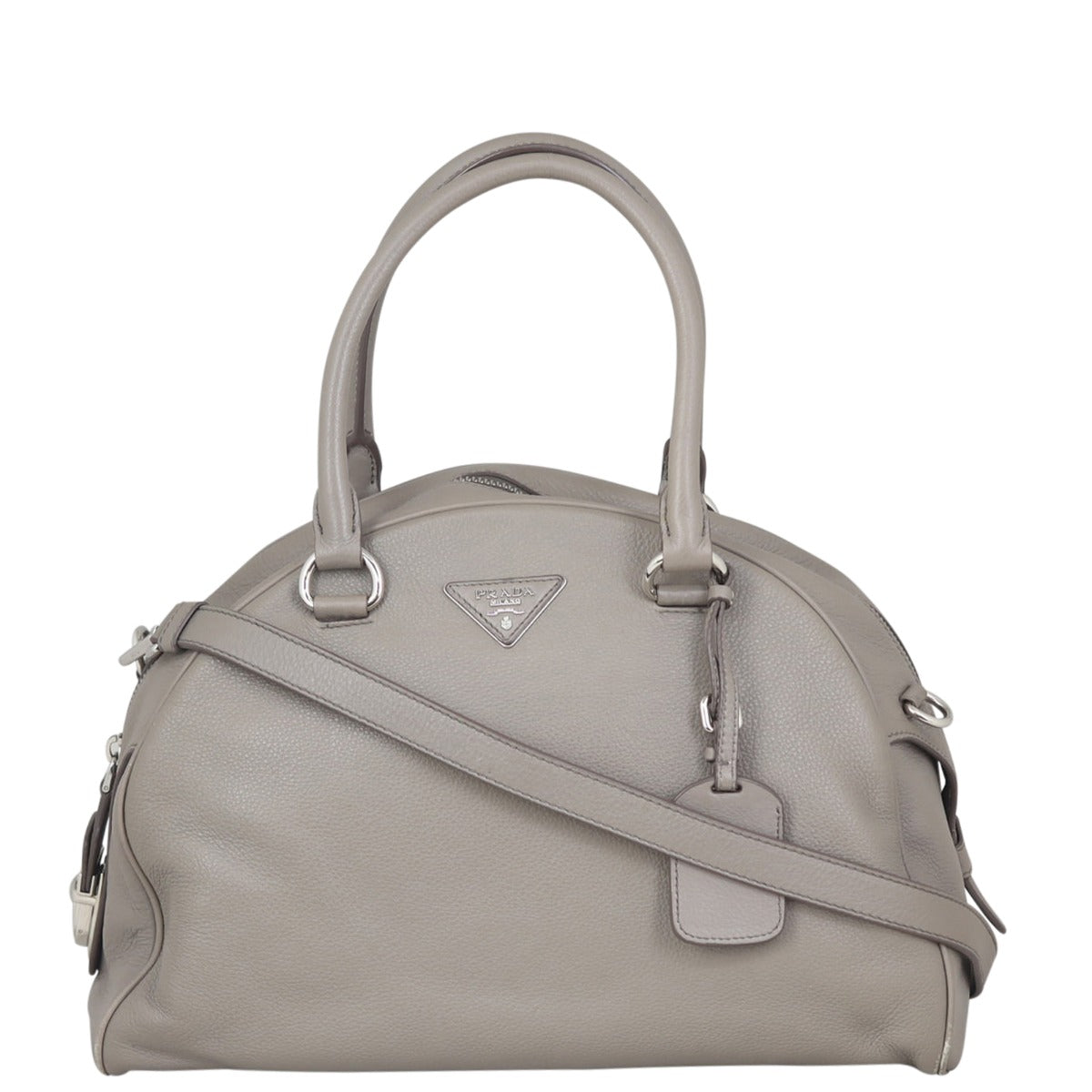 Prada Vitello Daino Bowler Bag Front
