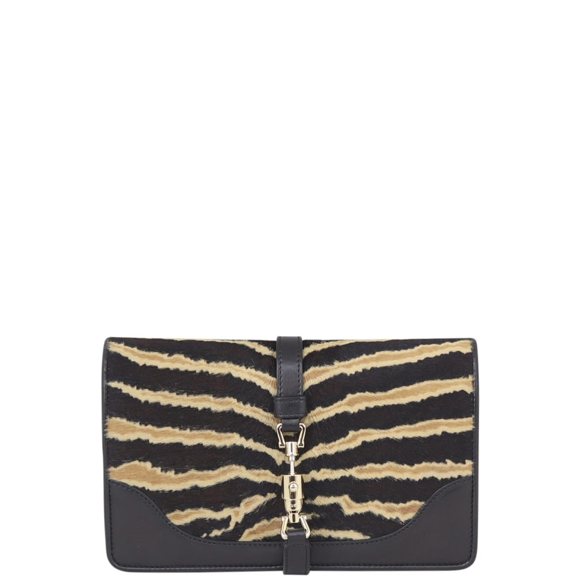 Gucci Pony Hair Broadway Chain Wallet Front
