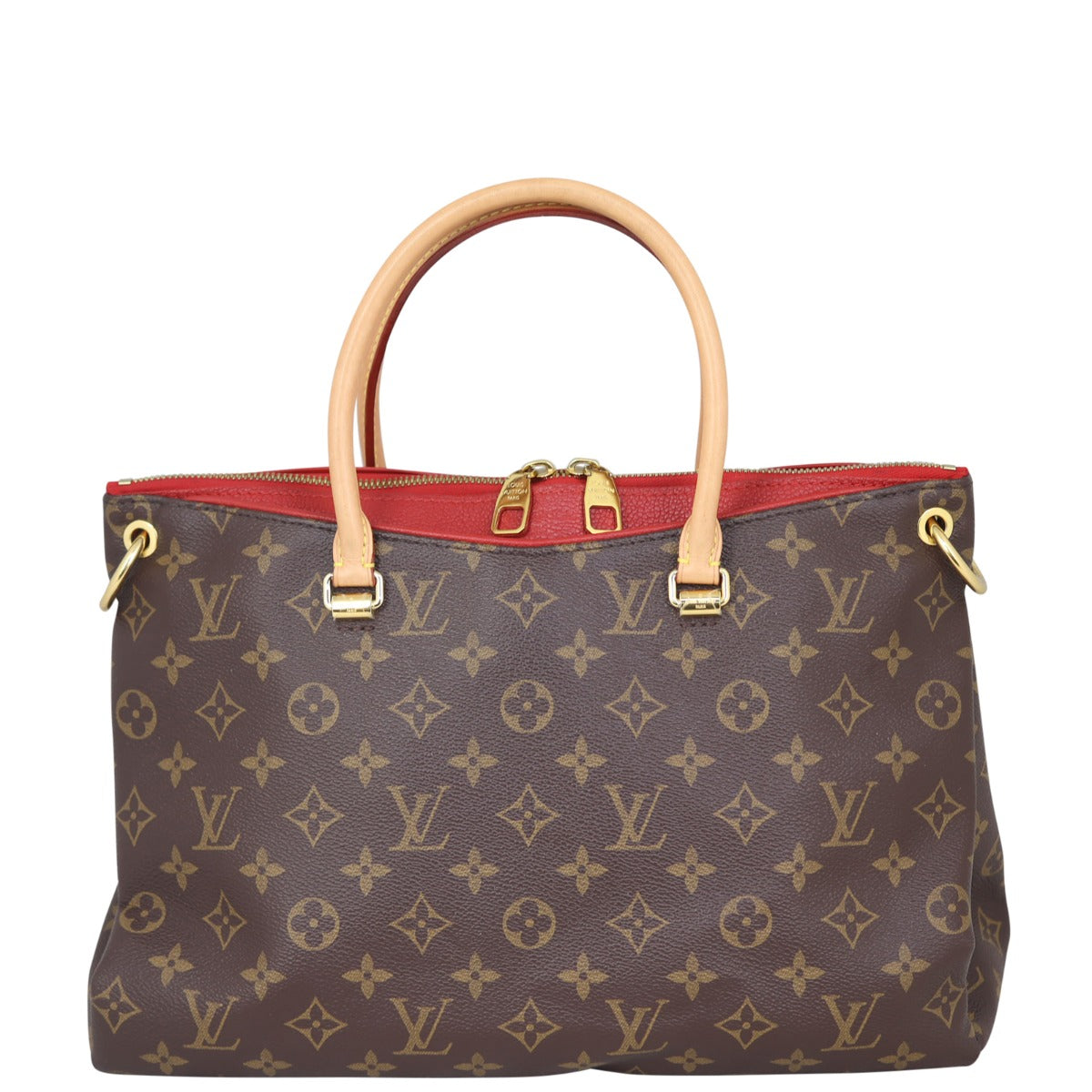 Louis Vuitton Pallas MM Monogram with Additional Strap Front
