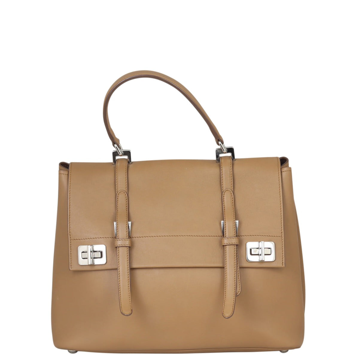 Prada City Calf Flap Satchel Front
