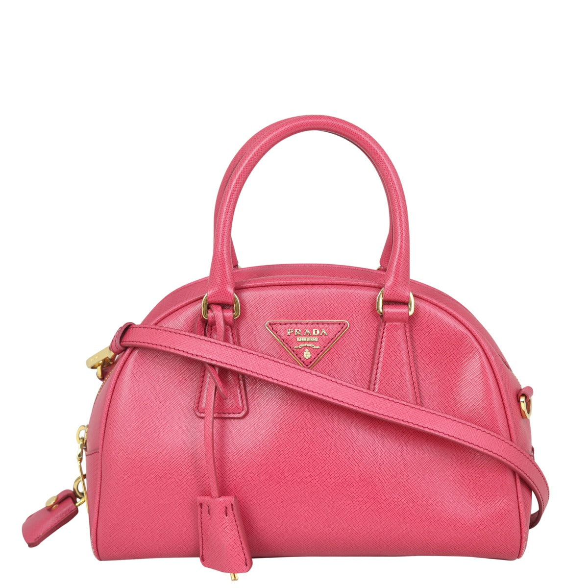 Prada Saffiano Lux Small Bowling Bag Front
