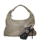 Bottega Veneta Intrecciato Embroidered Camouflage Hobo Shoe
