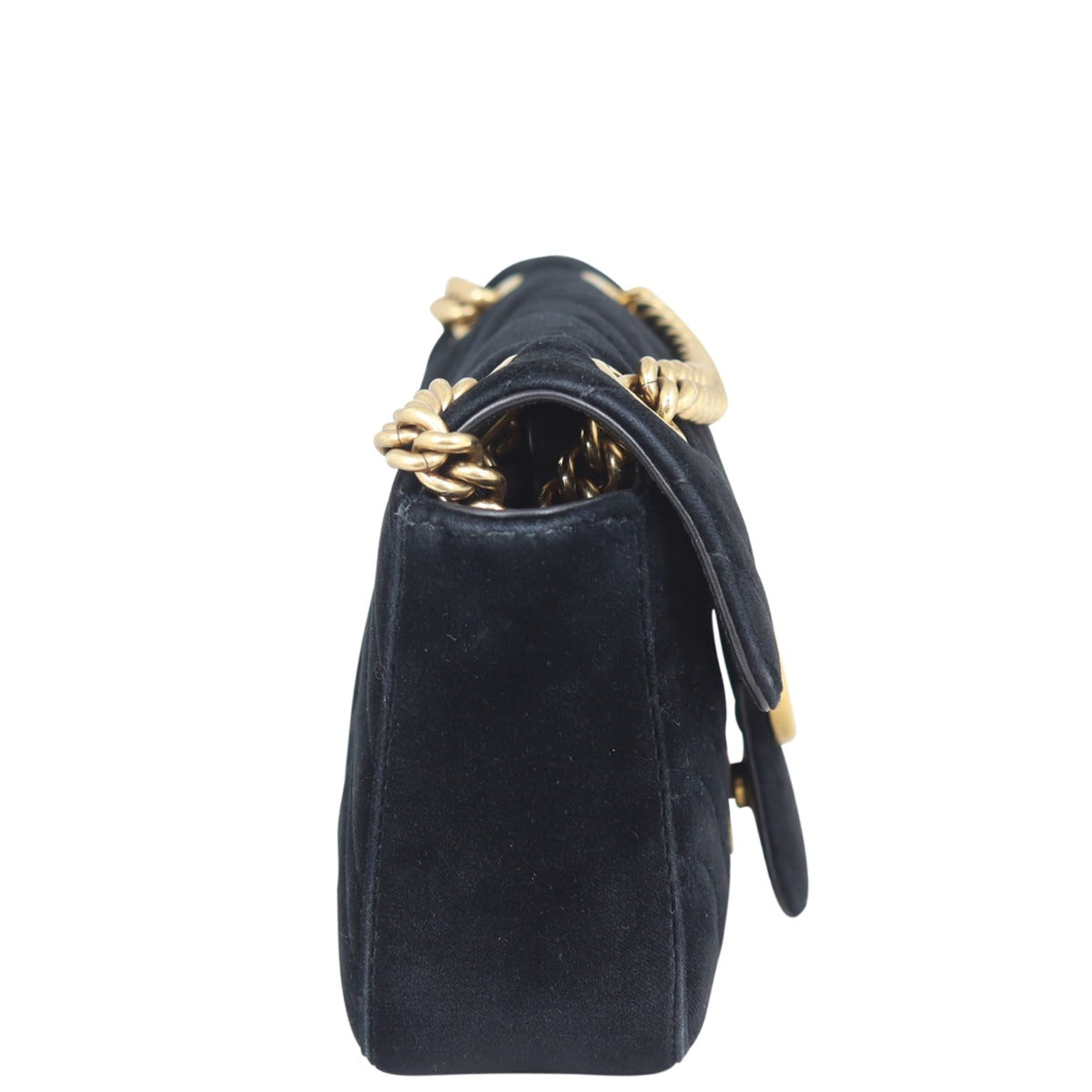 Gucci GG Marmont Velvet Mini Shoulder Bag Side
