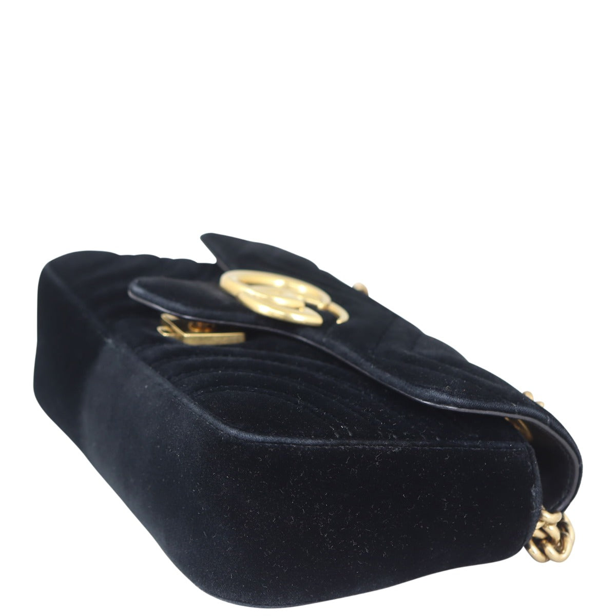 Gucci GG Marmont Velvet Mini Shoulder Bag Corner
