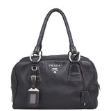 Prada Braided Handle Bauletto Bag Front
