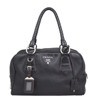 Prada Braided Handle Bauletto Bag Front
