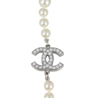 Chanel CC Pearl Long Necklace Front Pendant
