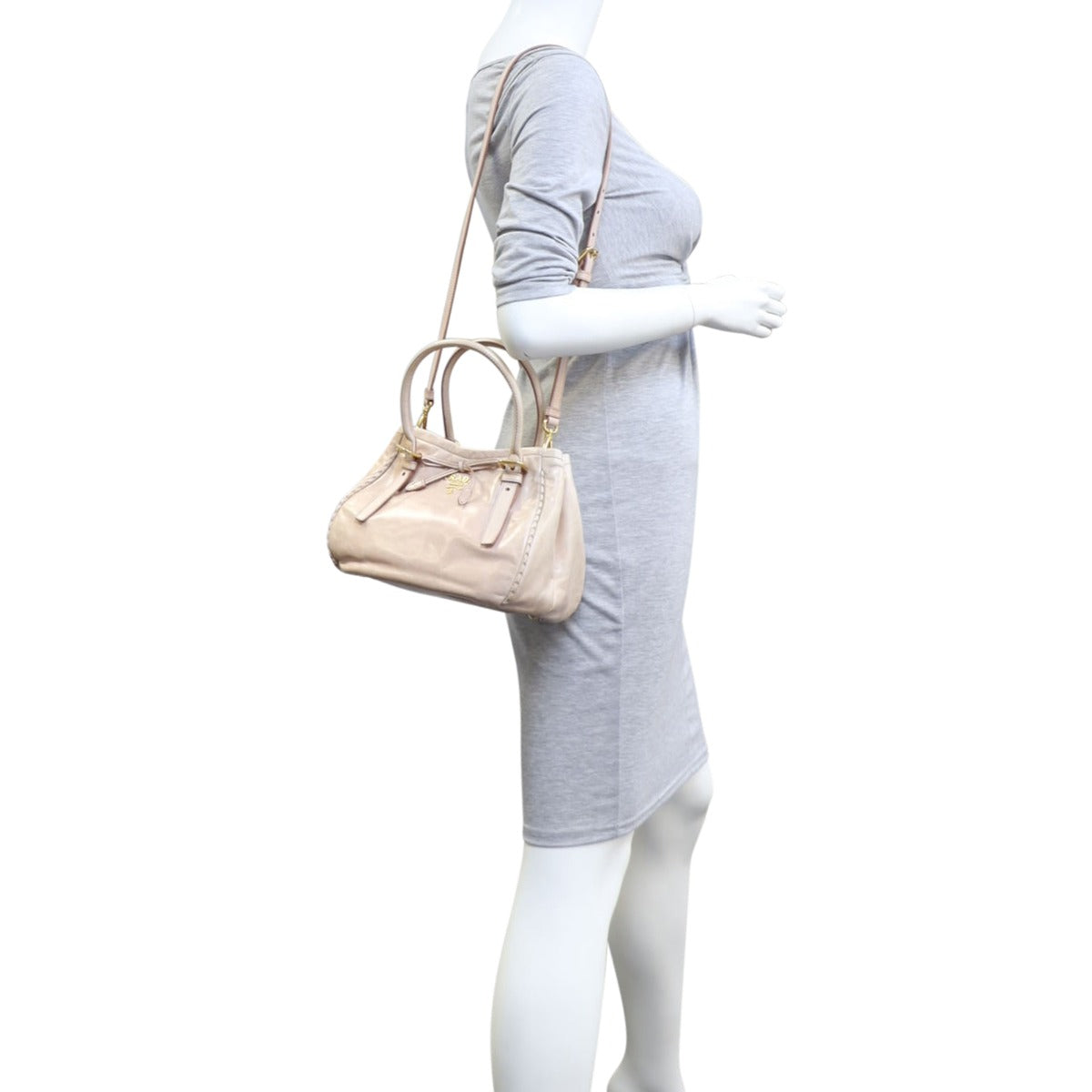 Prada Vitello Shine Bow Satchel Mannequin
