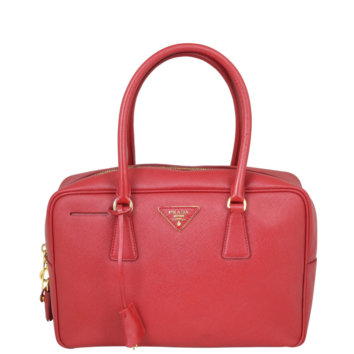 Prada Saffiano Lux Bauletto Bag Front
