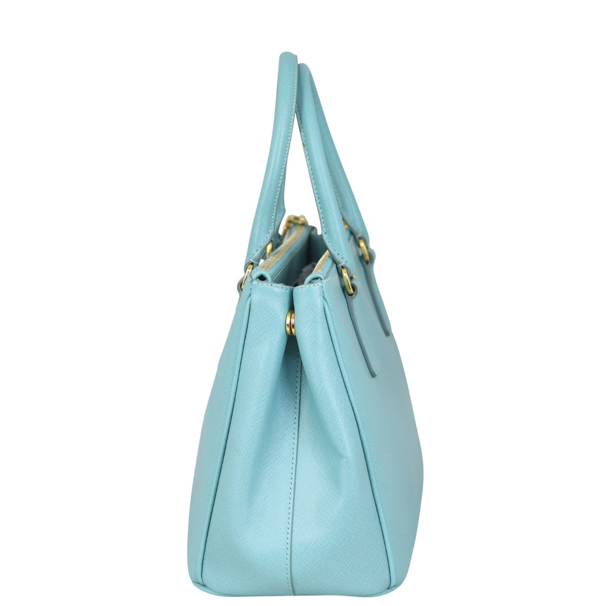 Prada Saffiano Lux Galleria Double Zip Tote Medium Side
