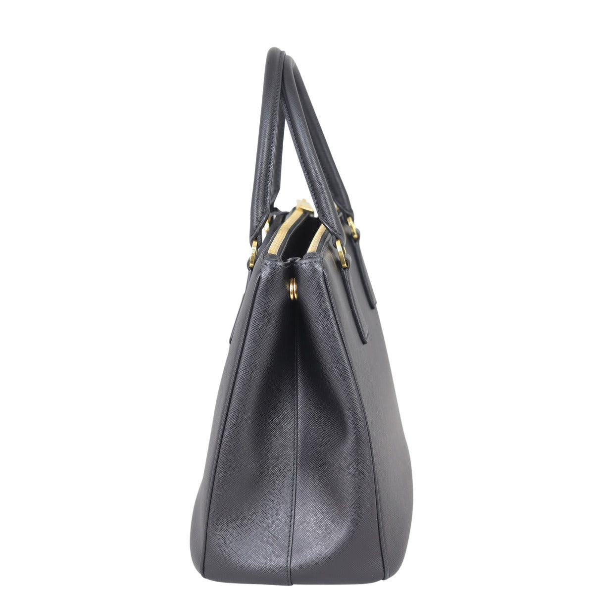 Prada Saffiano Lux Galleria Double Zip Tote Medium Side
