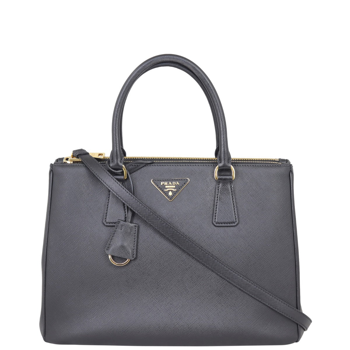 Prada Saffiano Lux Galleria Double Zip Tote Medium Front
