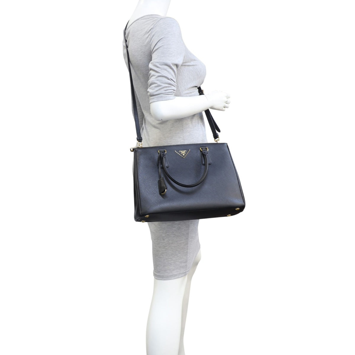 Prada Saffiano Lux Galleria Double Zip Tote Medium Mannequin
