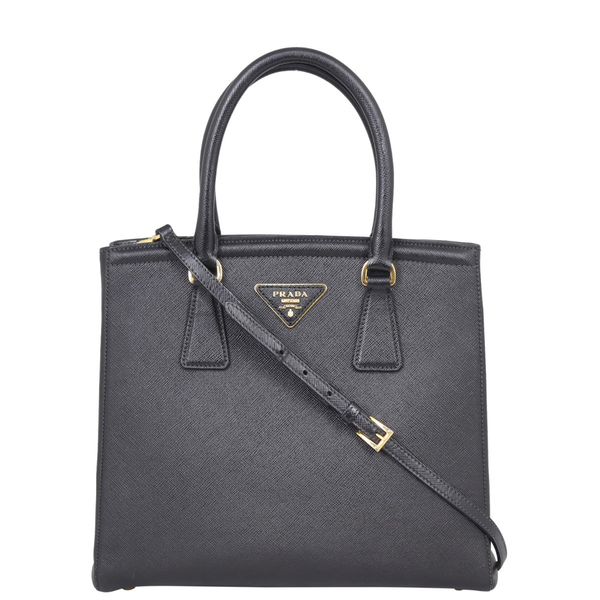 Prada Saffiano Lux Tall Tote Front with Strap