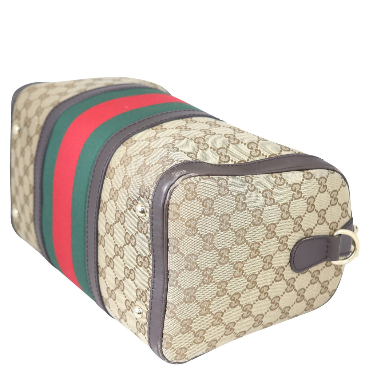 Gucci Vintage Web Original GG Boston Bag Medium Corner
