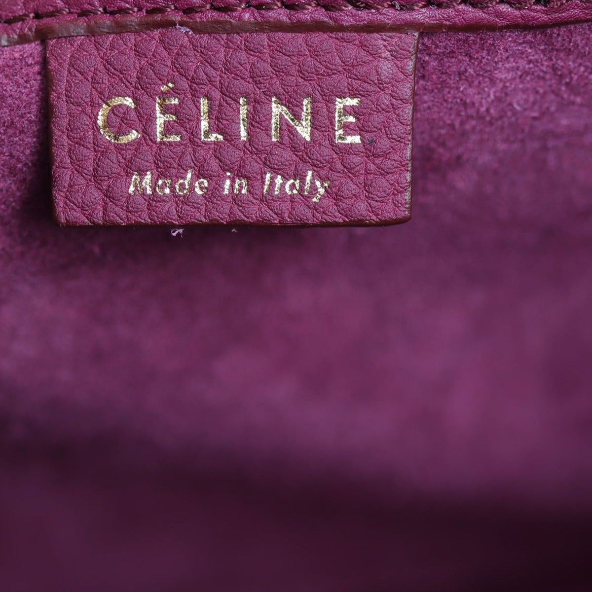 Celine Nano Luggage Tote - plum Stamp
