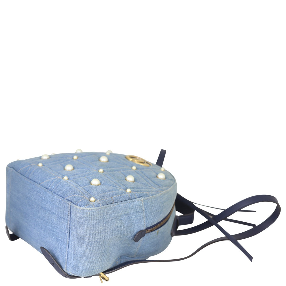 Gucci GG Marmont Denim Backpack Corner

