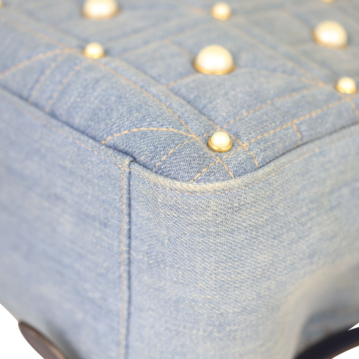 Gucci GG Marmont Denim Backpack Corner

