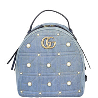 Gucci GG Marmont Denim Backpack Front
