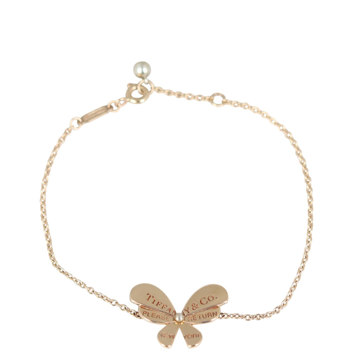 Tiffany & Co. Butterfly Chain Bracelet in 18k Rose Gold and Sterling Silver Front
