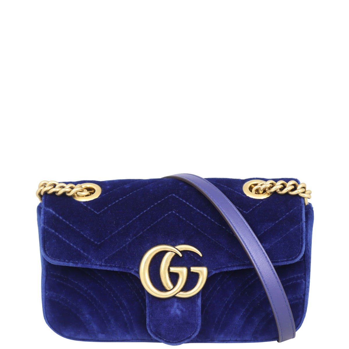 Gucci GG Marmont Velvet Mini Shoulder Bag Front
