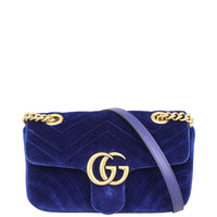 Gucci GG Marmont Velvet Mini Shoulder Bag Front
