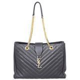 Saint Laurent Chevron Shopping Tote Front
