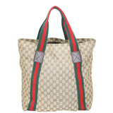 Gucci GG Web Sherry Line Tote Back
