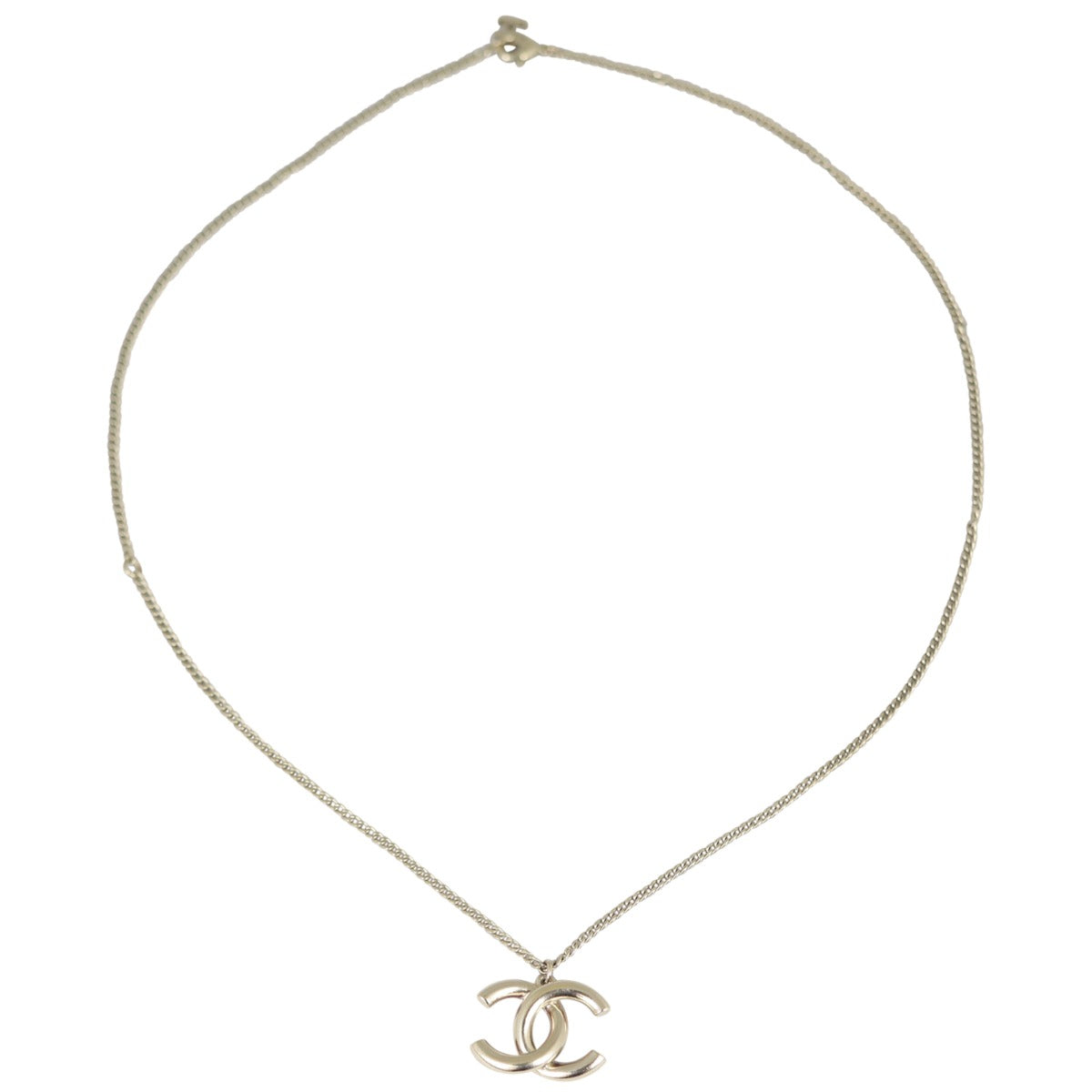 Chanel CC Crystal Pendant Necklace Back
