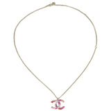 Chanel CC Crystal Pendant Necklace Front
