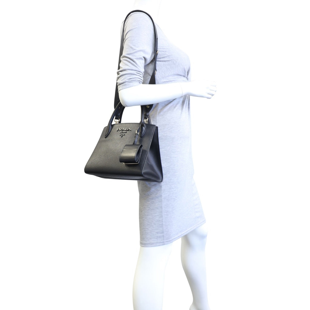 Prada Saffiano Monochrome Small Bag Mannequin
