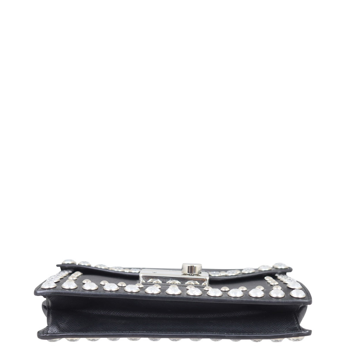 Prada Saffiano Lux Sound Crystal Studded Crossbody Base

