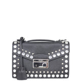 Prada Saffiano Lux Sound Crystal Studded Crossbody Front

