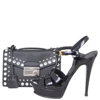 Prada Saffiano Lux Sound Crystal Studded Crossbody Shoe
