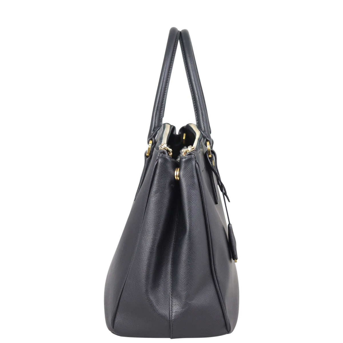 Prada Saffiano Lux Galleria Double Zip Tote Medium Side
