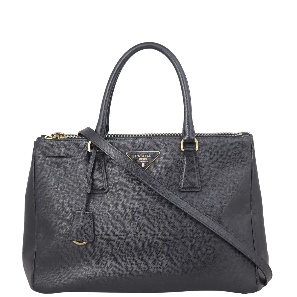 Prada Saffiano Lux Galleria Double Zip Tote Medium Front
