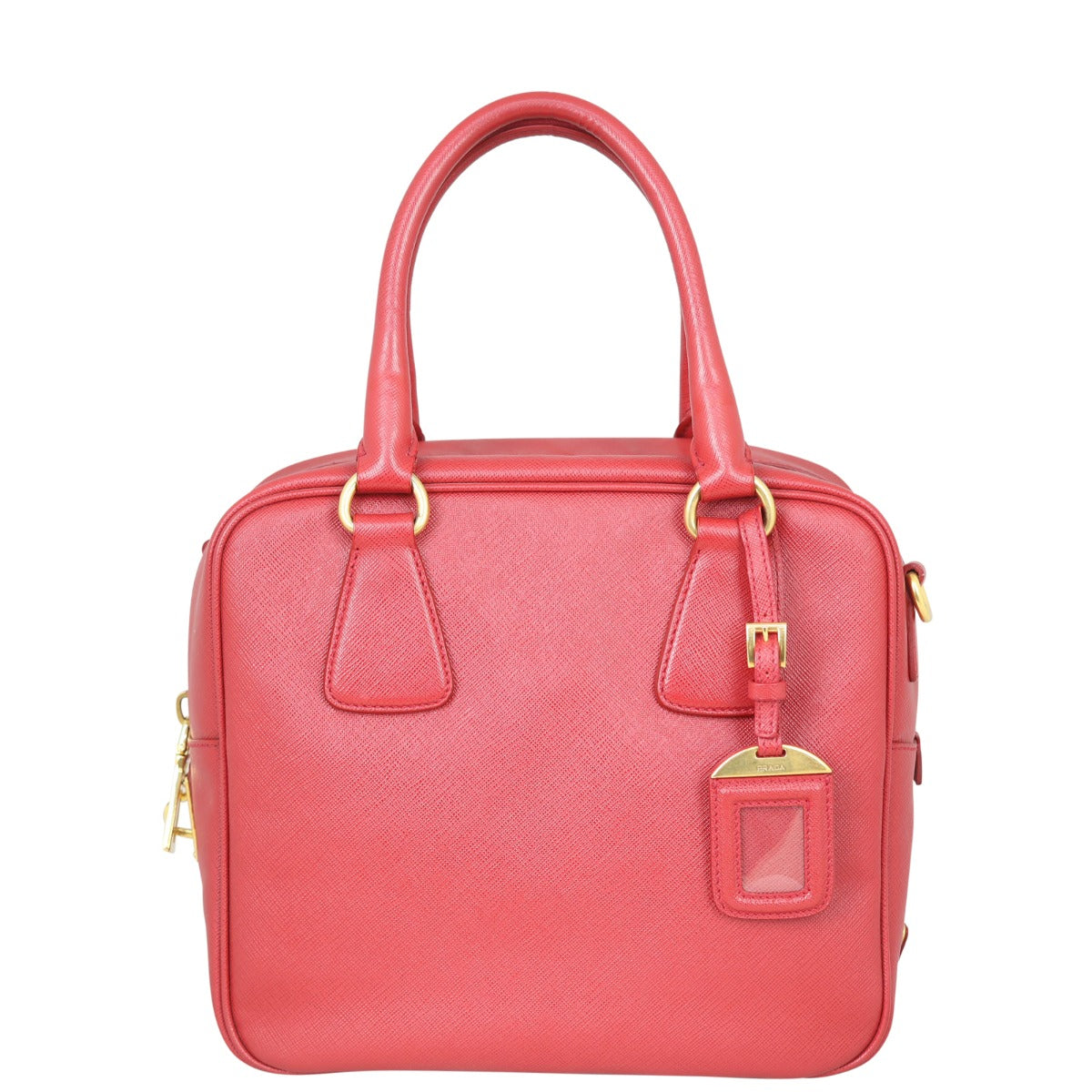 Prada Saffiano Lux Bauletto Bag Front
