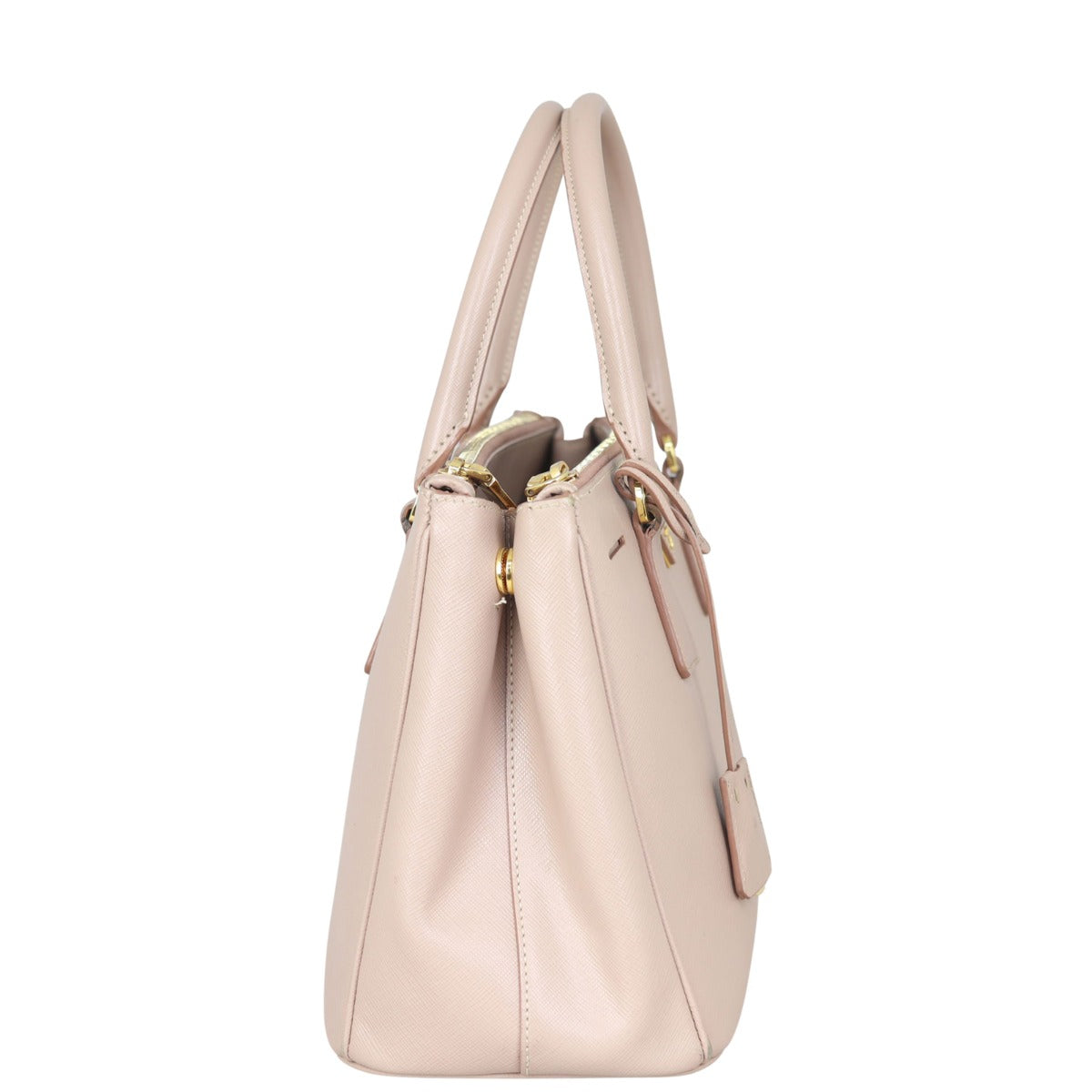 Prada Saffiano Lux Galleria Double Zip Tote Small Side
