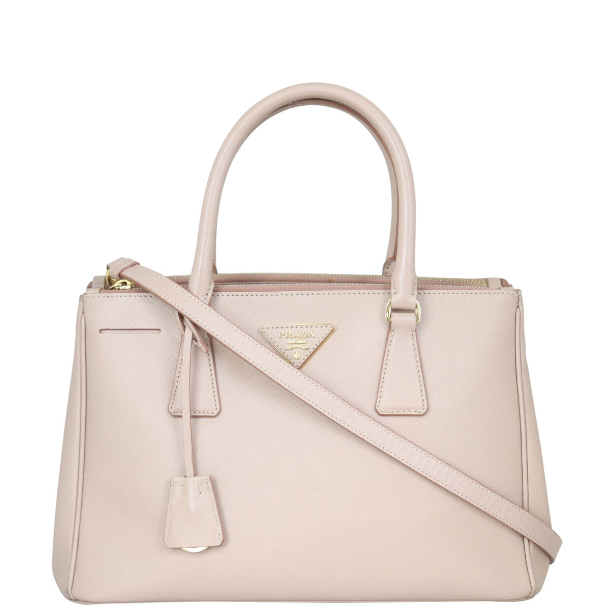 Prada Saffiano Lux Galleria Double Zip Tote Small Front
