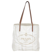 Prada Linen Logo Tote Front
