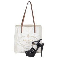 Prada Linen Logo Tote Shoe

