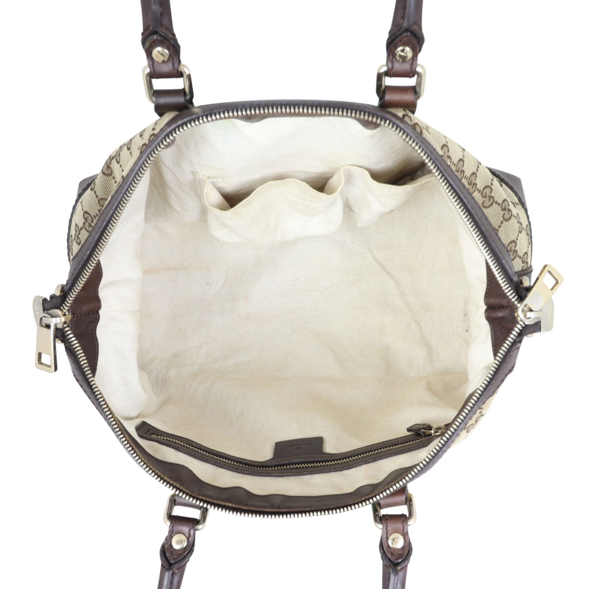 Gucci GG Canvas Rania Top Handle Bag Interior