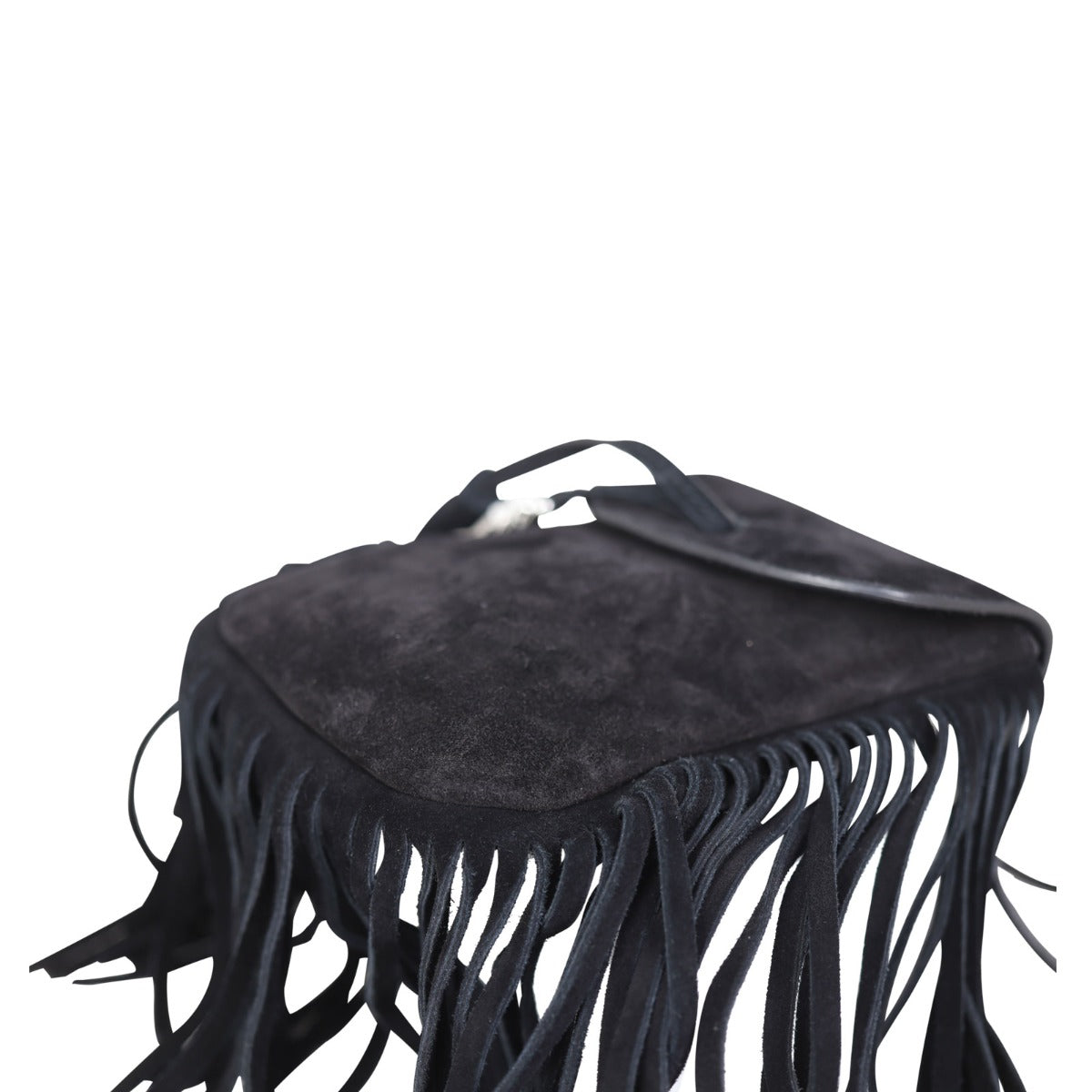 Saint Laurent Anita Suede Fringe Mini Corner Close up